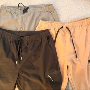 3 Pair Jogger Pants Bundle Black Gray Tan Cargo Athletic Size XL